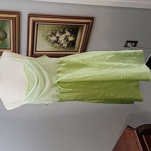 Delicates brand green slip dress nightgown lace sequin details size large